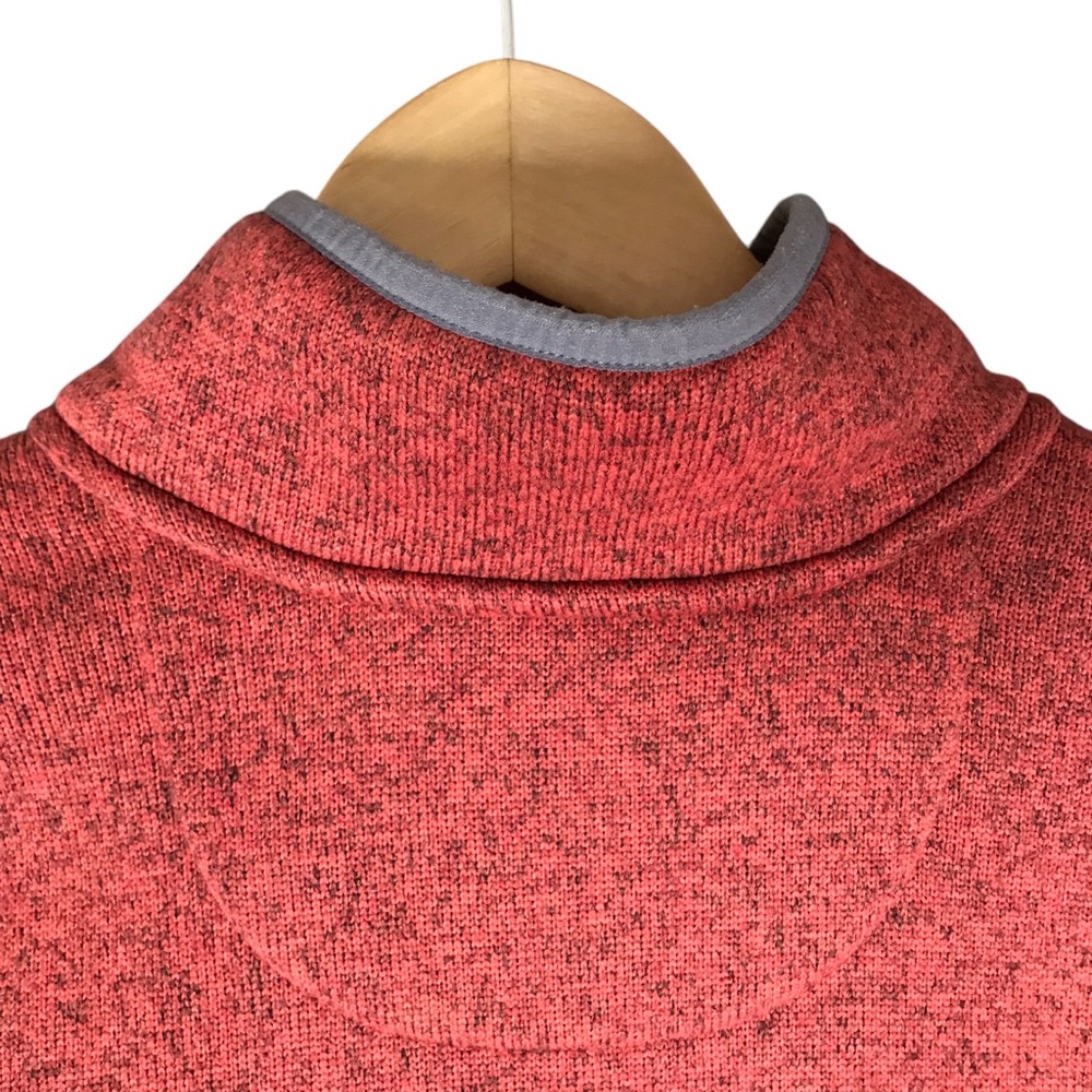 Medium Women's L.L.Bean Sweater Fleece Pullover Heathered Coral Grey Accent - Picture 9 of 10
